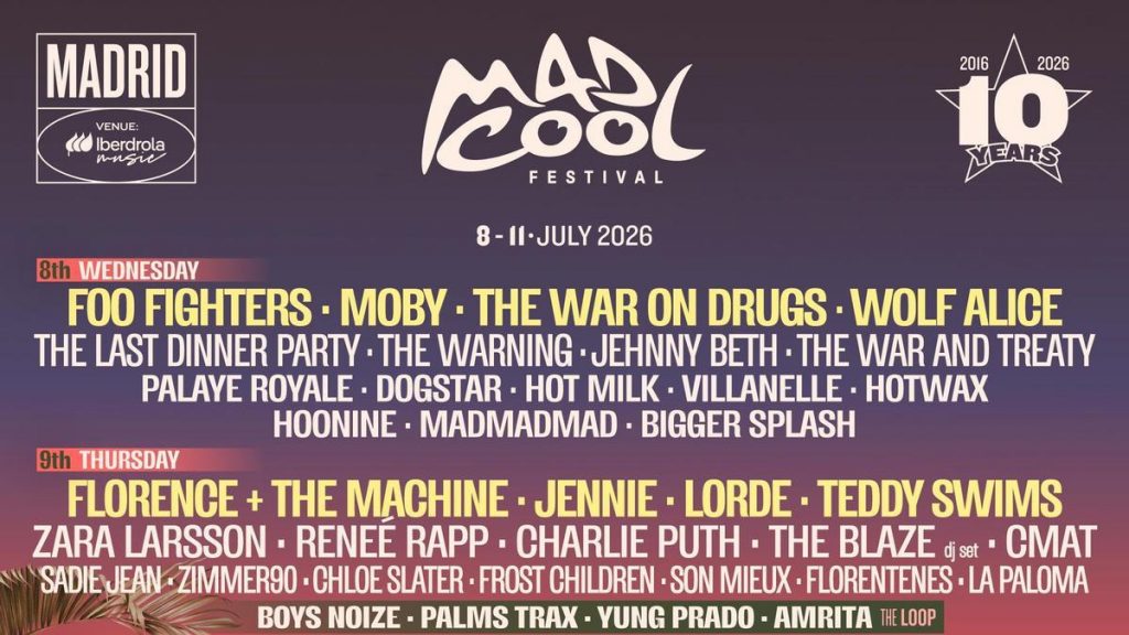 Mad Cool Festival 2026: Foo Fighters y un cartel de locura en Madrid